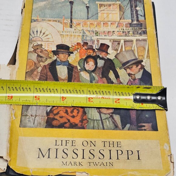 Vintage 20s 1917 Life on the Mississippi Mark Twain Hardcover Book Rare Gift - Picture 9 of 10
